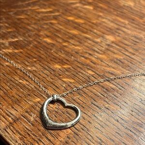 Delicate Silver Heart Outline Necklace - Women's Pendant Chain